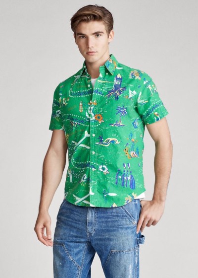 Camisa Polo Ralph Lauren Hombre Verdes Multicolor - Classic Fit Tropical - WLEPK2314